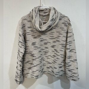 LOFT Chunky Knit Cowl Neck Sweater Neutral Textured Size M